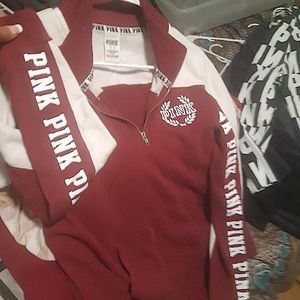 PINK Varsity, size M fitted athletic jacket pk/wh